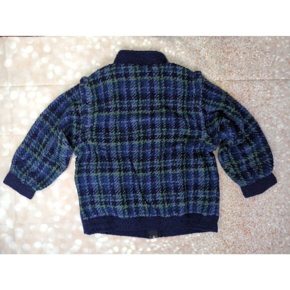 Boyne Valley Weavers Size S Womens Blue Green Plaid Zip Coat Jacket Ireland - Picture 8 of 11